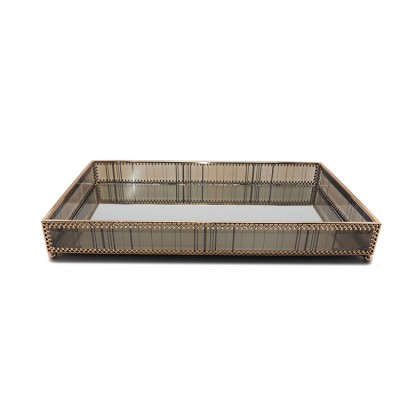 TR-1054  Luxury Metal Glass Jewelry Display Tray