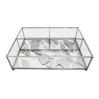 New design clear jewelry box logo glass metal luxury jewelry storage box